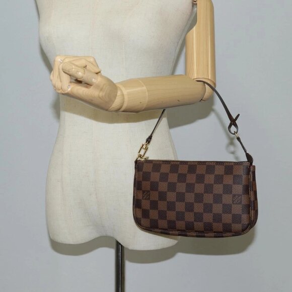 LOUIS VUITTON Damier Ebene Pochette Accessoires Pouch N41206 LV Auth 117812M - Picture 15 of 16
